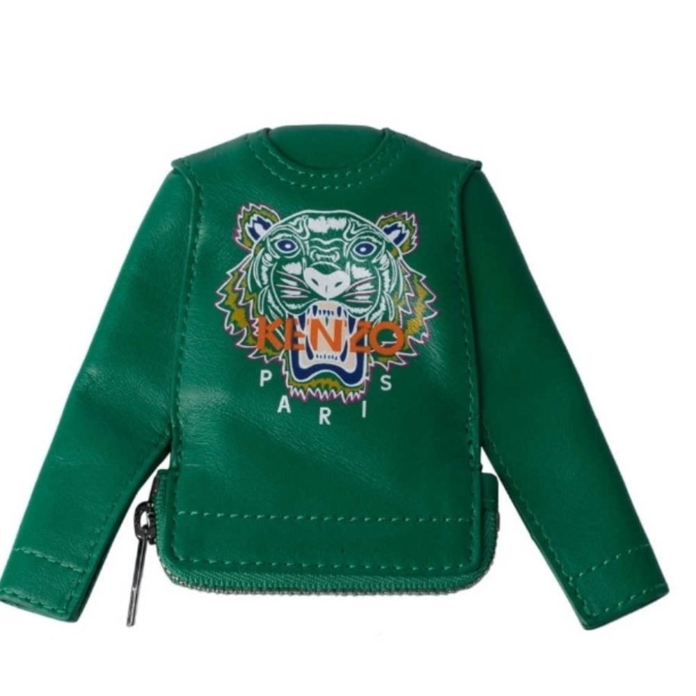 Kenzo Tiger leather zip coin purse/credit card holder